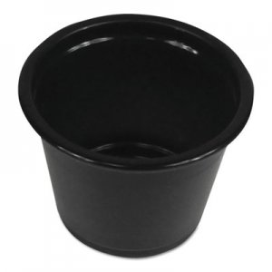 Boardwalk SoufflA/Portion Cups, 1 oz, Polypropylene, Black, 20 Cups/Sleeve, 125 Sleeves/Carton BWKPRTN1BL