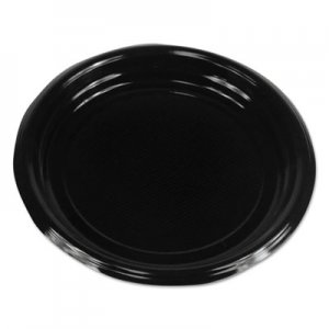 Boardwalk Hi-Impact Plastic Dinnerware, Plate, 9" Diameter, Black, 500/Carton BWKPLTHIPS9BL
