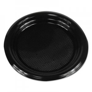 Boardwalk Hi-Impact Plastic Dinnerware, Plate, 6" Diameter, Black, 1000/Carton BWKPLTHIPS6BL