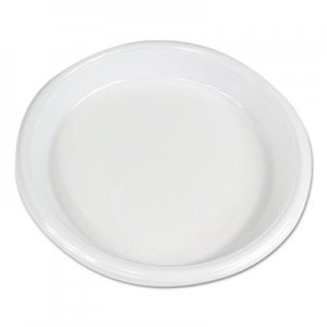 Boardwalk Hi-Impact Plastic Dinnerware, Plate, 10" Diameter, White, 500/Carton BWKPLHIPS10WH