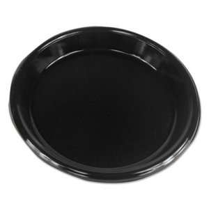 Boardwalk Hi-Impact Plastic Dinnerware, Plate, 10" Diameter, Black, 500/Carton BWKPLHIPS10BL