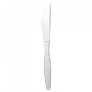 Boardwalk Heavyweight Polypropylene Cutlery, Knife, White, 1000/Carton BWKKNIFEHWPPWH