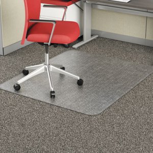 Alera Studded Chair Mat for Flat Pile Carpet, Rectangle, 46" x 60", Carpet, Clear ALEMAT4660CFPR CM1J442FALEPL
