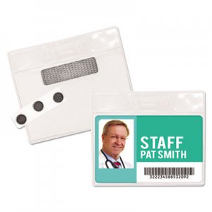 Advantus Magnetic-Style Name Badge Kits, Horizontal, 4" x 3", Clear, 20/Pack AVT97071 97071