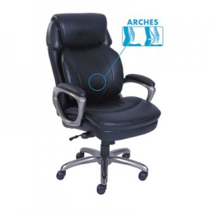SertaPedic Cosset High-Back Executive Chair, Supports up to 275 lbs., Black Seat/Black Back, Slate Base SRJ48965 48965