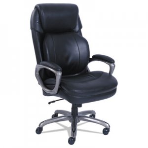 SertaPedic Cosset Big and Tall Executive Chair, Supports up to 400 lbs., Black Seat/Black Back, Slate Base SRJ48964 48964