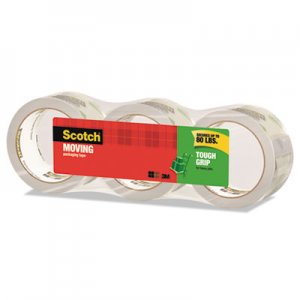 Scotch Tough Grip Moving Packaging Tape, 3" Core, 1.88" x 38.2 yds, Clear, 3/Pack MMM35003ESF 3500-3