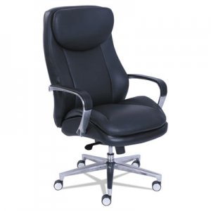 La-Z-Boy Commercial 2000 High-Back Executive Chair, Supports up to 300 lbs., Black Seat/Black Back, Silver Base