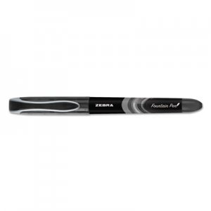 Zebra Fountain Pen, Fine 0.6mm, Black Ink/Barrel, Dozen ZEB48310 48310