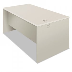 HON 38000 Series Desk Shell, 72" Wide, Radius Edge, Silver Mesh/Light Gray HON38932B9Q H38932.B9.Q
