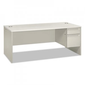 HON 38000 Series Right Pedestal Desk, 72" x 36" x 30", Light Gray/Silver HON38293RB9Q H38293R.B9.Q