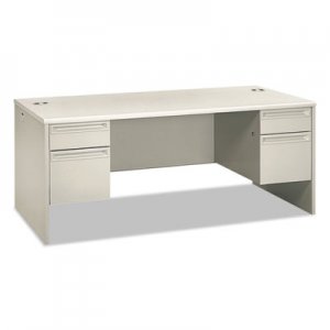 HON 38000 Series Double Pedestal Desk, 72" x 36" x 30", Light Gray/Silver HON38180B9Q H38180.B9.Q