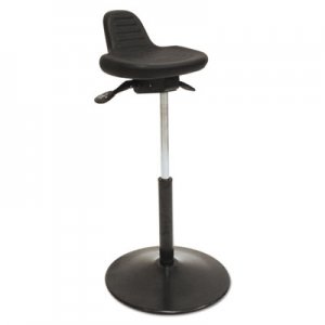 ShopSol Pneumatic Sit-Stand Stool, Black Seat/Black Back, Black Base SSX1010276 1010276
