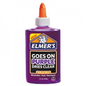 Elmer's School Glue Disappearing Purple, 5 oz, Dries Clear, 6/Pack EPIE5500 E5500