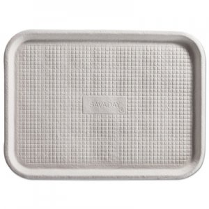 Chinet Savaday Molded Fiber Flat Food Tray, 1-Compartment, 6 x 12, White, 200/Carton HUH20803CT 20803