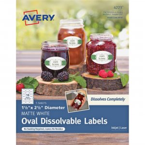 Avery Oval Dissolvable Labels 4223 AVE4223