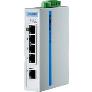 Advantech 5FE Unmanaged Ethernet Switch, ATEX/C1D2/IECEx, -40~75 EKI-5525I-AE EKI-5525I