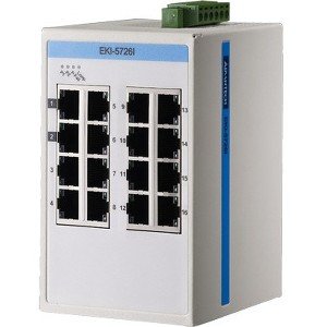 Advantech 16GE Unmanaged Ethernet Switch, ATEX/C1D2/IECEx, -40~75 EKI-5726I-AE EKI-5726