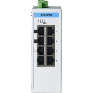 Advantech 8GE Unmanaged Ethernet Switch, ATEX/C1D2/IECEx, E-Mark, -40~75 EKI-5728I-AE EKI-5728