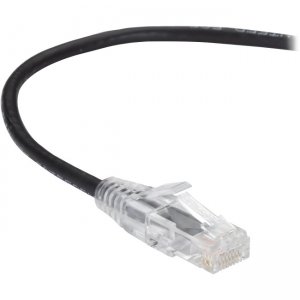 Black Box CAT6A UTP Slim-Net Patch Cable, 28AWG, 500-MHz, PVC C6APC28-BK-12