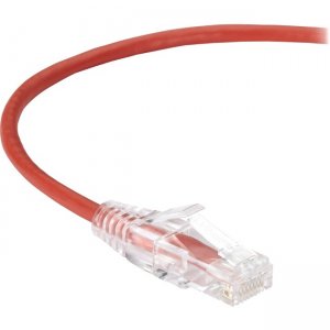 Black Box CAT6A UTP Slim-Net Patch Cable, 28AWG, 500-MHz, PVC C6APC28-RD-15