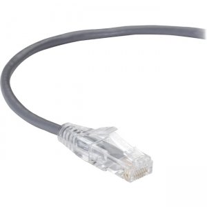 Black Box CAT6A UTP Slim-Net Patch Cable, 28AWG, 500-MHz, PVC C6APC28-GY-20