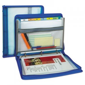 C-Line Zippered Binder with Expanding File, 10.88" x 1.5", Bright Blue CLI48115 48115