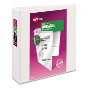 Avery Durable View Binder with DuraHinge and Slant Rings, 3 Rings, 2" Capacity, 11 x 8.5, White, 4/Pack