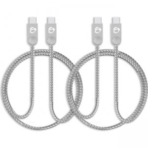 SIIG Zinc Alloy USB-C to USB-C Charging & Sync Braided Cable - 1.65ft, 2-Pack CB-US0P11-S1