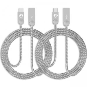 SIIG Zinc Alloy USB-C to USB-A Charging & Sync Braided Cable - 3.3ft, 2-Pack CB-US0M11-S1