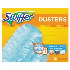 Swiffer Refill Dusters, Dust Lock Fiber, 2" x 6", Light Blue, 18/Box, 4 Boxes/Carton PGC99036 99036
