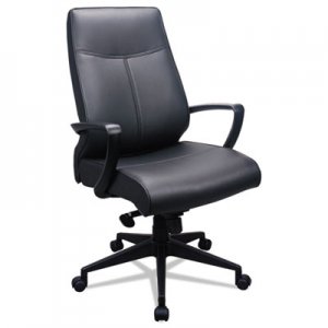 Tempur-Pedic by Raynor 300 Leather High-Back Chair, Supports up to 250 lbs., Black Seat/Black Back, Black Base