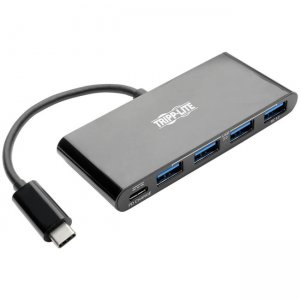 Tripp Lite 4-Port USB 3.1 Hub, 4x USB-A, Thunderbolt 3-PD Charging, Black U460-004-4AB-C
