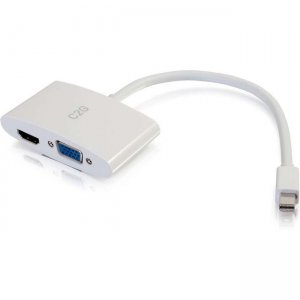 C2G 8in Mini DisplayPort to HDMI or VGA Adapter Converter - White 28272