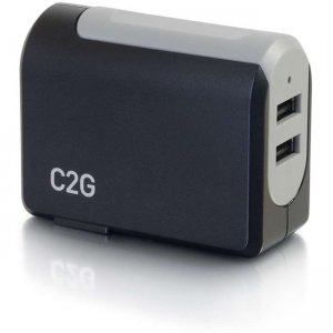 C2G 2-Port USB Wall Charger - AC to USB Adapter, 5V 4.8A Output 20276