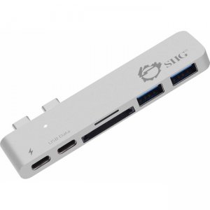 SIIG Thunderbolt 3 USB-C Hub with Card Reader & PD Adapter - Silver JU-TB0212-S1