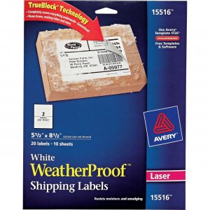 Avery Weatherproof Mailing Labels 15516 AVE15516