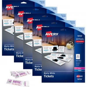 Avery Printable Tickets with Tear-Away Stubs 16154CT AVE16154CT
