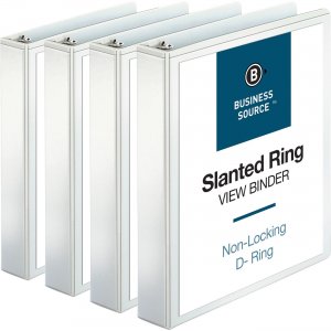 Business Source Basic D-Ring White View Binders 28441BD BSN28441BD