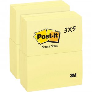 Post-it Canary Yellow Original Note Pads 655YWBD MMM655YWBD