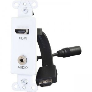 C2G HDMI and Audio Pass Through Wall Plate - White - 3.5mm Audio 39872