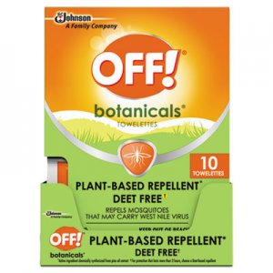 OFF! Botanicals Insect Repellant, Box, 10 Wipes/Pack, 8 Packs/Carton SJN694974 694974