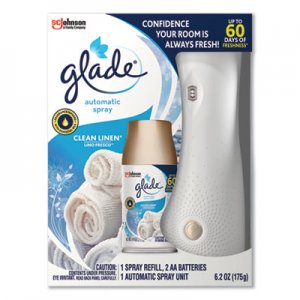 Glade Automatic Air Freshener Starter Kit, Spray Unit and Refill, Clean Linen, 6.2 oz SJN310916KT 310916