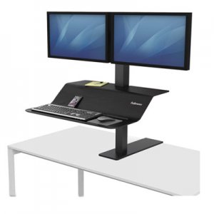 Fellowes Lotus VE Sit-Stand Workstation - Dual, 32.3125" x 25.25" x 22.35", Black FEL8082001 8082001