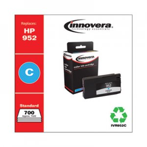 Innovera Remanufactured Cyan Ink, Replacement for HP 952 (L0S49AN), 700 Page-Yield IVR952C