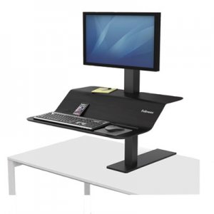Fellowes Lotus VE Sit-Stand Workstation, 32.31" x 25.25" x 22.35", Black FEL8080101 8080101