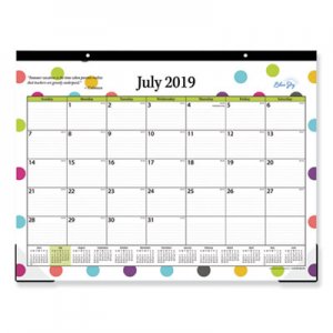 Blue Sky Teacher Dots Academic Year Desk Pad, 22 x 17, Assorted Color Dots, 2021-2022 BLS105496 105496