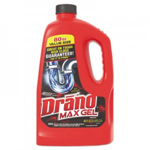 Drano Max Gel Clog Remover, Bleach Scent, 80 oz Bottle, 6/Carton SJN694772 694772