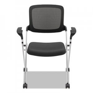 HON VL314 Mesh Back Nesting Chair, Black/Silver BSXVL314SLVR HVL314.VA10.X