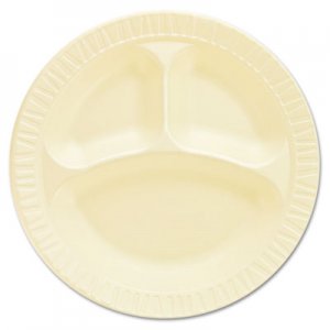 Dart Laminated Foam Dinnerware, Plates, 10 1/4", Honey, 3 Comp, 125/Pk, 4 Pks/Ctn DCC10CPHQR 10CPHQR
